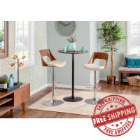 LumiSource BS-VLNCI WL+CR Valencia Barstool with Swivel in Walnut Cream